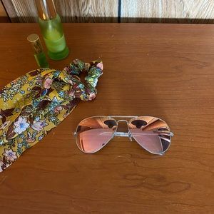 Pink lens aviator ray ban